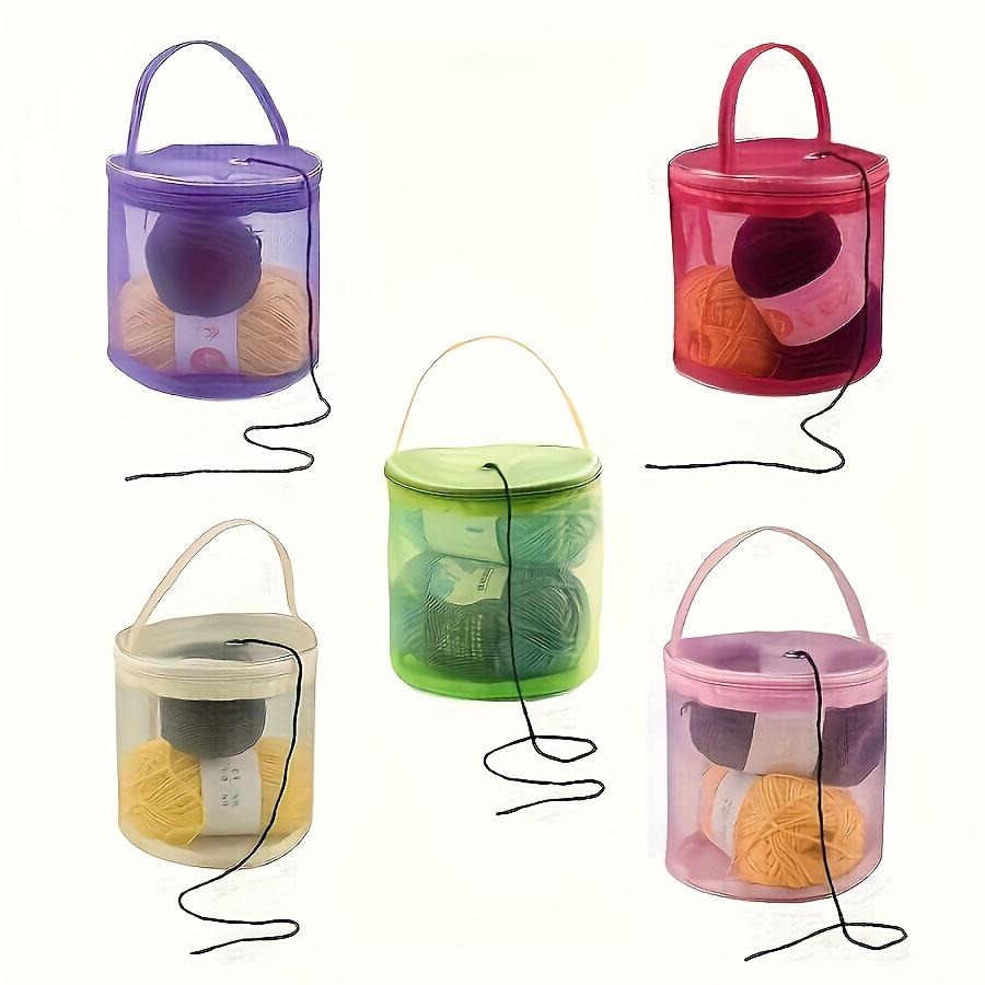 1 Stück bunte Nylon-Netz-Garn-Aufbewahrungstasche mit Reißverschluss, Langlebiger Strick-Häkel-Organizer für Garnknäuel, Haken & Nadeln