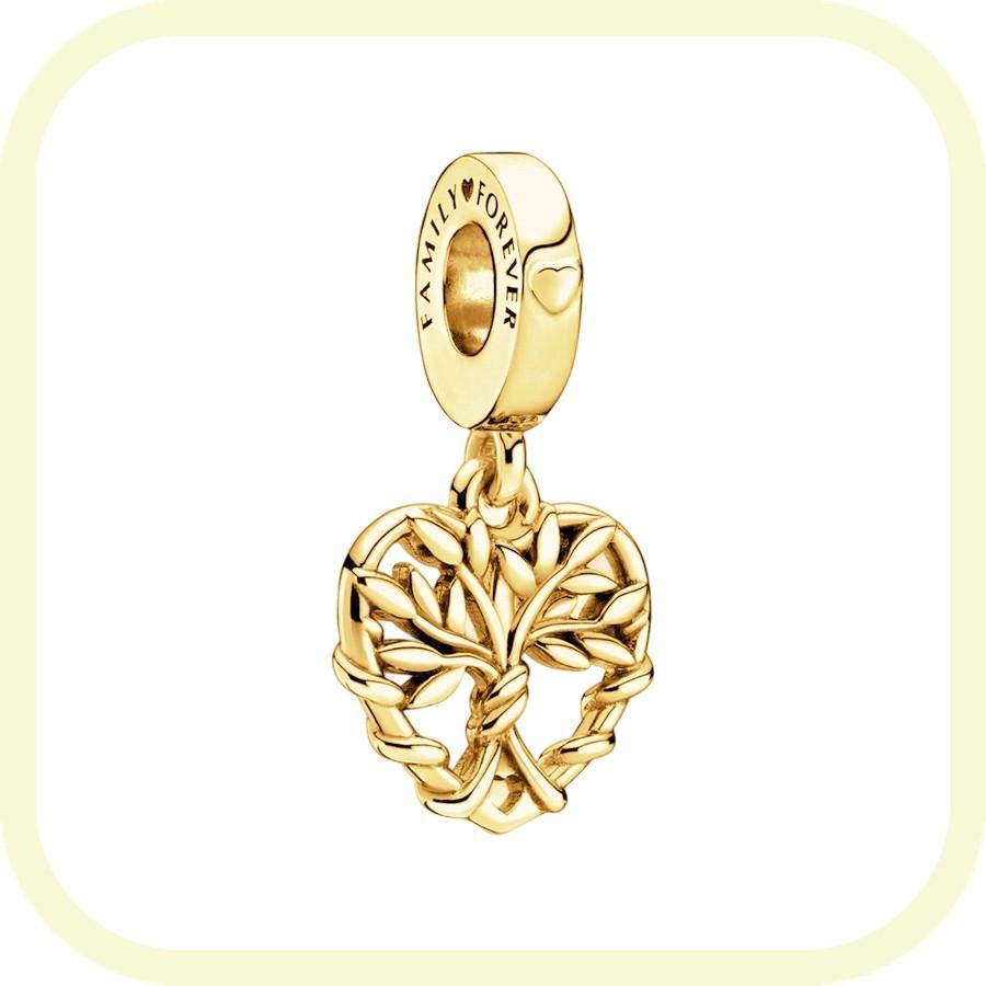 New Golden Flowers Collection Charm Bead Lucky Shamrock Rose in Bloom Daisy Flower Safety Chain Compatible With Authentic Bracelets Do It Yourself Jew