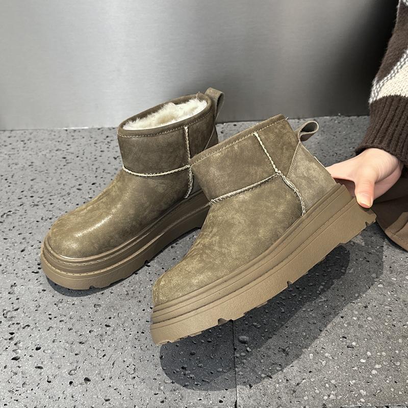 Women's Snow Boots Flat-soled, Non-slip Women Ankle Boots and Short Boots Winter Warm Slip-on Female Boots