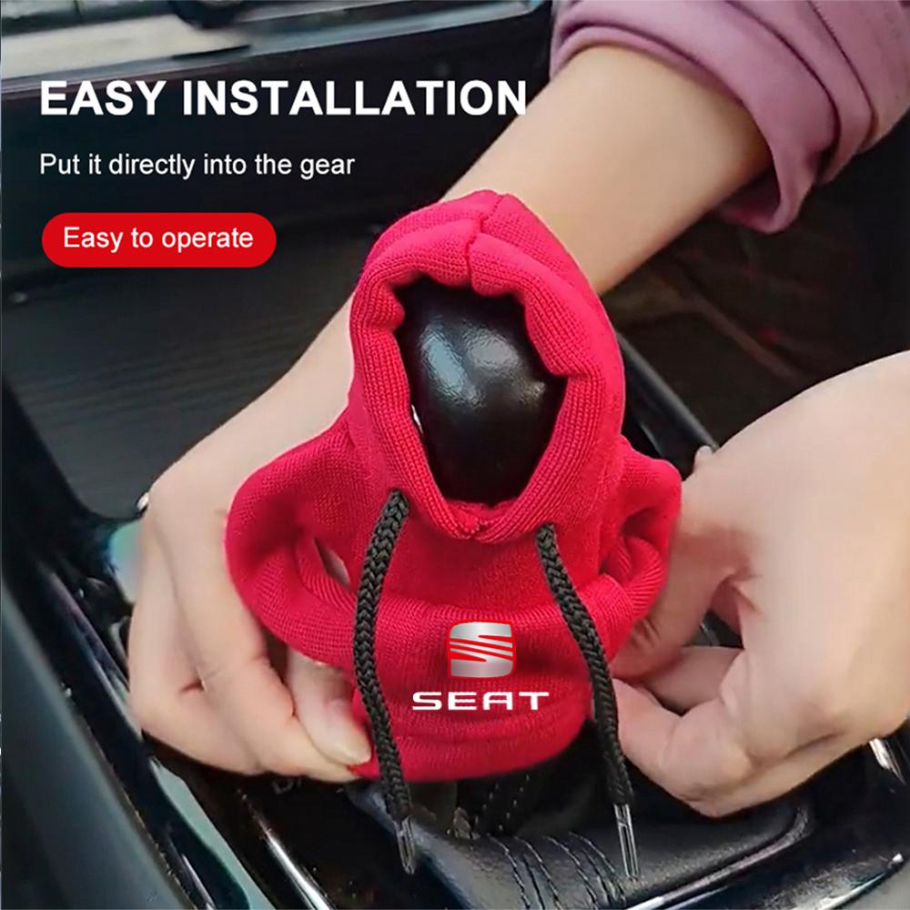 yssh3 Car Hoodie Change Speed Lever Sweatshirt Handle Gear Shift Knob Cover For SEAT Cupra Exeo Ibiza FR Leon mk1 Tarraco Ateca Toledo