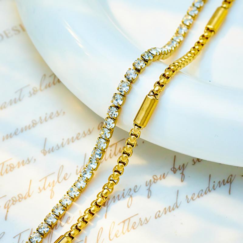 foxanry Pulsera de circón de acero inoxidable 316L para mujer, accesorios creativos de joyería para fiesta Punk Hip Hop, regalos