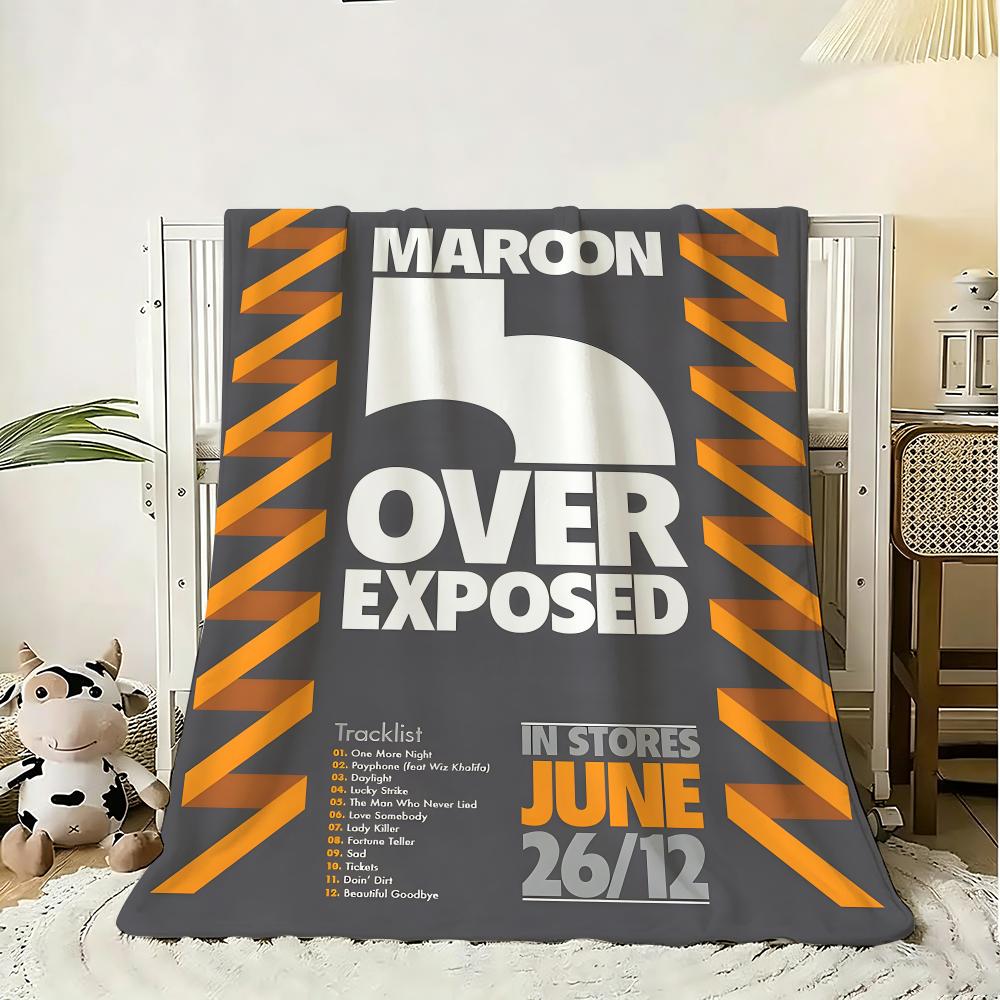 Maroon 5 band Throw 240g Flannel Blanket Lightweight Soft Skin-friendly Summer Thin Throw Blanket 75x90cm