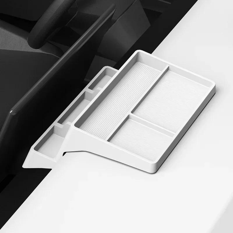 Instrument Panel Storage Box for Tesla Cybertruck 2025 Silicone Screen Rear Storage Box Hidden Tissue Tray Holder Accessories