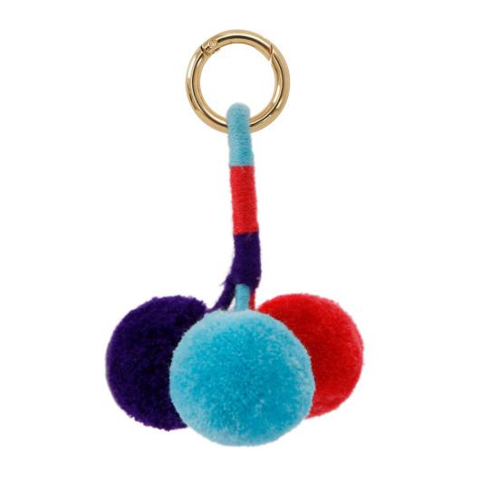 Bag Pendant Small Plush Ball Decor Keychain Soft Velvet Fluffy Ball Tote Suitcase Key Holder with Braided Rope Backpack Ornament
