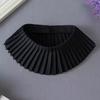Organ Pleated Solid Color Shawl Fake Collar Detachable Round Necklace Lapel Collar Sweater Blouse Top Clothing Accessories