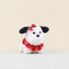 Cartoon Lovely Dog Keychain Plush Toy With Soft Fabric And Adorable Bow Detail