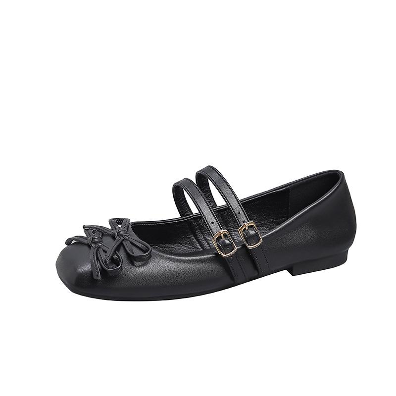 

Fashion IPPEUM Women Ballet Flats Square Toe Pumps Flat Plus Size 44 2025 New Fashion Ballerina Shoes 225 чёрный