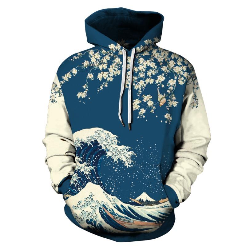 

Lattice Vortex японский Great Wave Off Kanagawa Plum Blossom 3D принт мужские толстовки женские толстовки с капюшоном пуловер одежда S-3XL