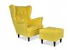 Fotel uszak ARI skandynawski Family Meble cytrynowy akcent do relaksu
