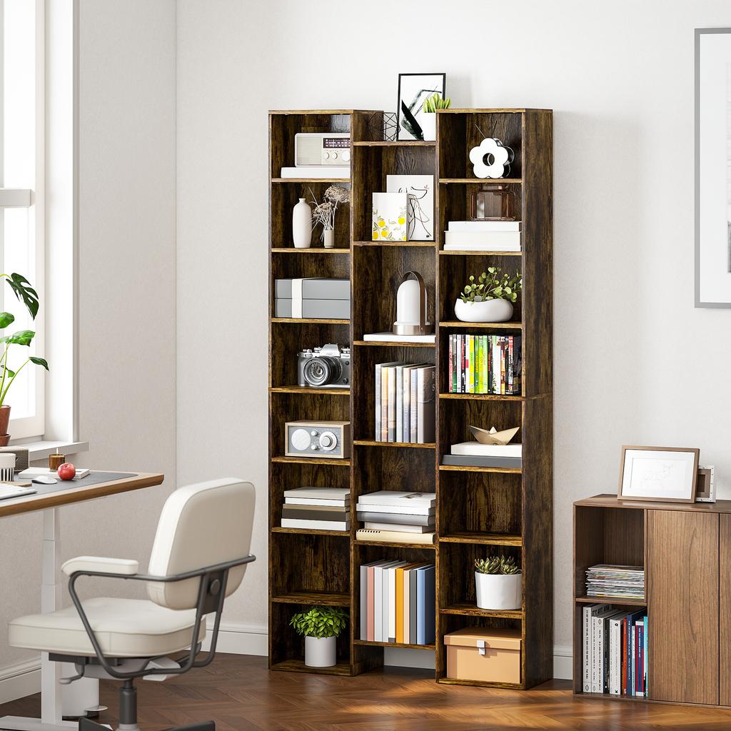 21-Compartment Bookshelf - Brown