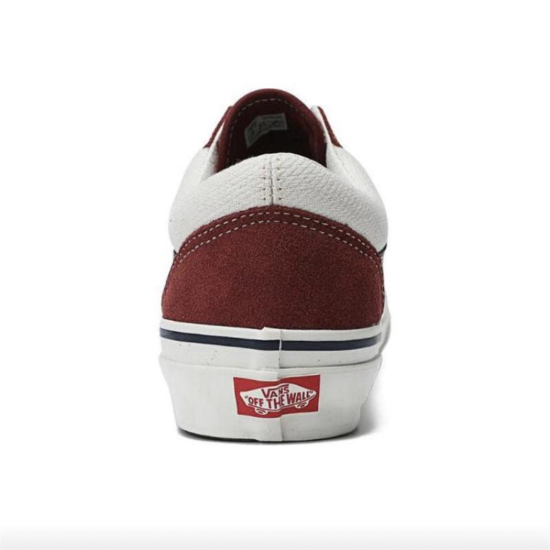 Vans Old Skool Wear-Resistant Low-Top Skateboard Shoes Men's Burgundy Sneakers VN000CT97BF