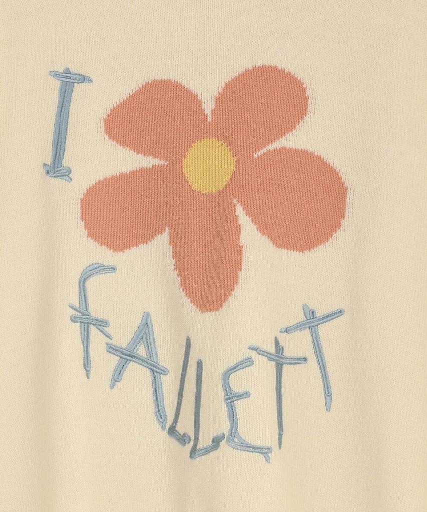 FALLETT Drawing Flower Knit Ivory