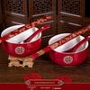 Wedding Ceremony Bowl Set: Tea Cup, Marriage Chopsticks, Toast Bowl, Bride's Dowry Utensils, Chinese Bowl, Chopsticks & Spoon Set