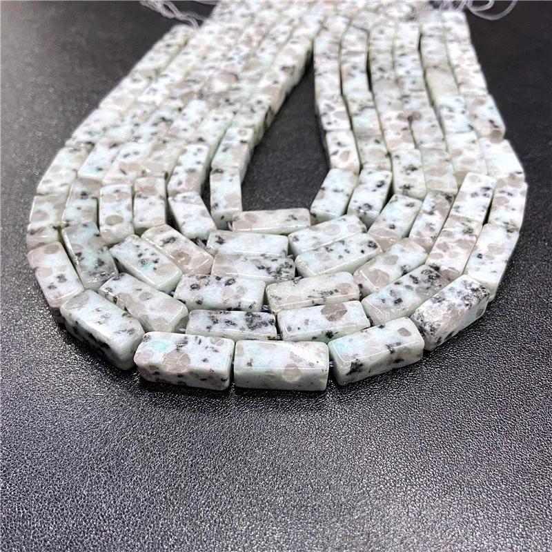 8X20MM Natural Square Tube Stone Beads Amazonite Aventurine Howlite Dalmation Gem Beads Charm For Jewelry Making Artistic works