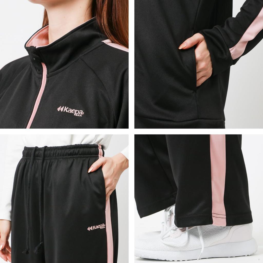 Kaepa Tracksuit Side UV Long Track Perfect for and Purple Women's Set, Panels, Moisture-Wicking, Quick-Drying, Protection, Stretch, Sleeves, Jacket,