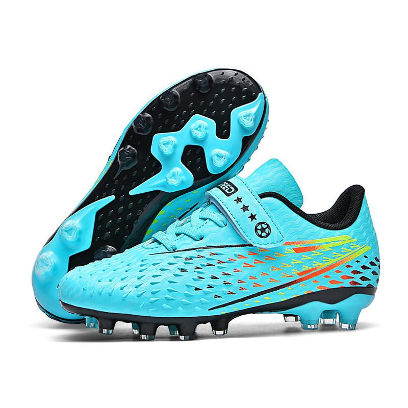 Schnürsenkellose Kinder-Klettfußballschuhe Jungen- und Mädchenspiele Lange abgebrochene Nägel Grund- und Sekundarschüler Trainingsspelschuhe