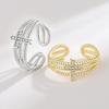 Vintage Zircon Cross Ring: Trendy European & American Style for Women
