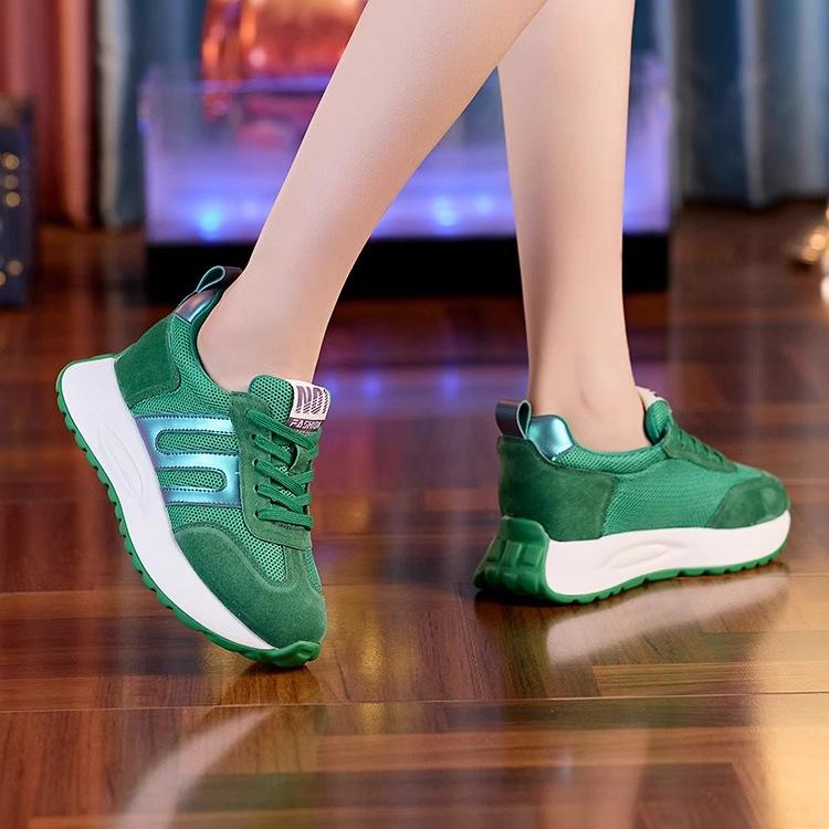 Platform-soled Forrest Gump Shoes Women's Autumn 2025 New Fashion Versatile Dad Shoes Heightening Sports Casual Shoes Casual Shoes