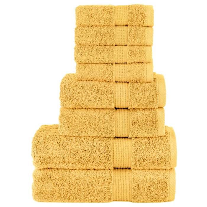 VidaXL Ensemble de Serviettes de Qualité Supérieure 8 pcs, Essuie-mains, Serviettes de Douche, Draps de Bain, Serviettes 137542