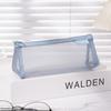 Triangle Mesh Pencil Case Retro Color Zipper Stationery Bag Fashion Transparent Bills Bag  Outdoor