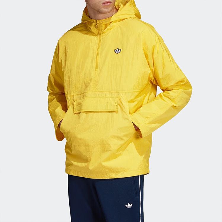 Adidas Originals Trefoil Small Logo Windbreaker Jacket Men Jackets Yellow DU7857