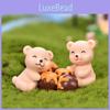 Adorable Cartoon Resin Miniature Bear With Honey Pot For Home Decoration