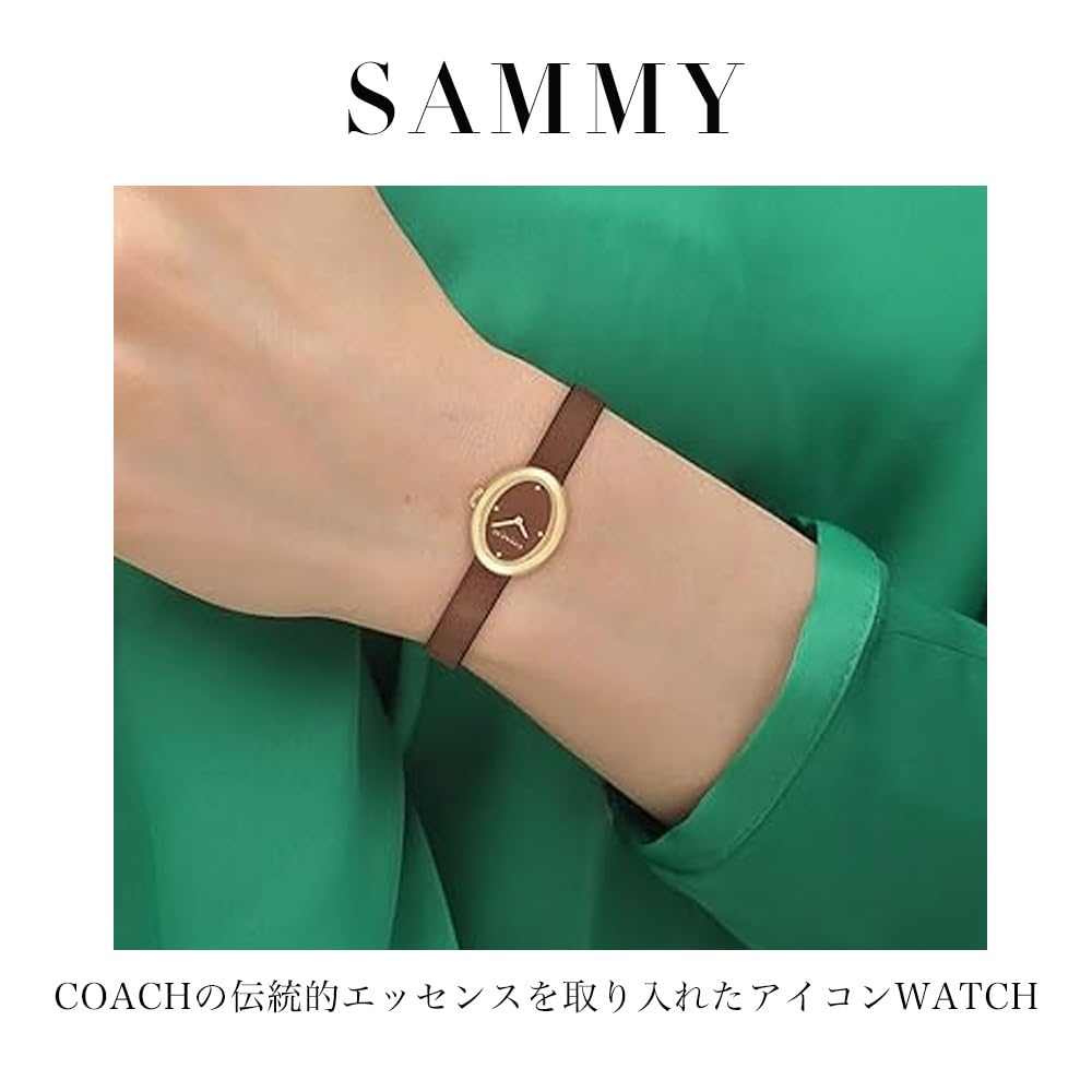 Coach SAMMY Brown Brown Leather 14504426 Women's Watch, Dial, Strap, (Official Import)