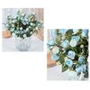 Artificial Flower with Green Leaves 15 Head Fake Silk Flower DIY Wedding Floral Arrangement Home Office Party Faux Bloom Decoration