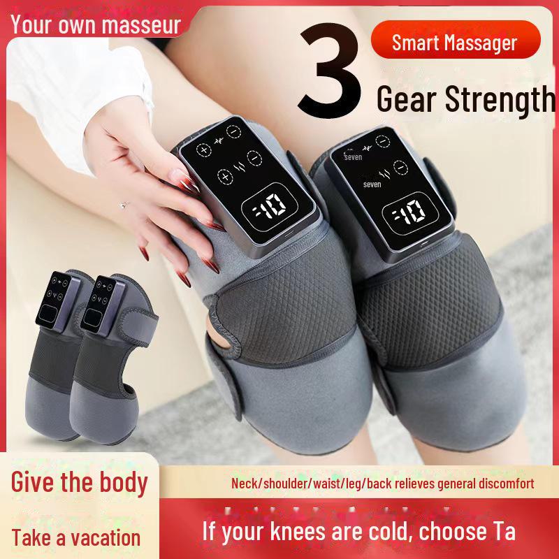 

Электрический нагревательный массажер для коленей для тепловой терапии и облегчения боли Heated knee pads-gray【Price for 1 piece】 серый