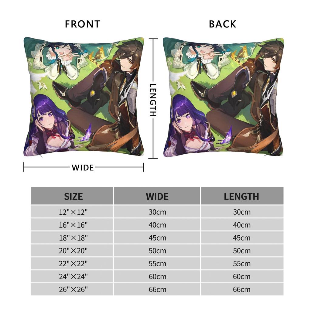 Anime game Genshin Impact Pillow Case Print Pillow Cover For Office Car Home Decor Vintage Pillowcases