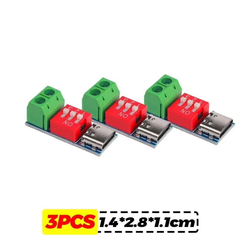 Typ-C PD QC Trigger 5V~20V Wählschalter Einstellung DC Spannungs-Stromversorgungsmodul Wählschalter Spannung Schnelllade-Täuschungsmodul
