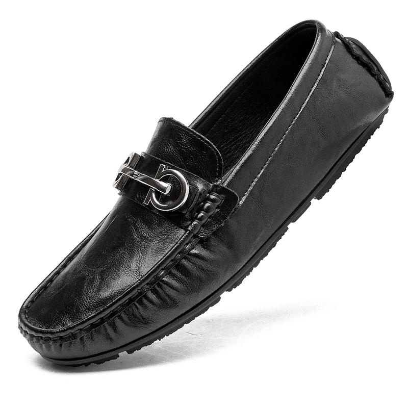 Fashion Handmade Mens Business Shoes Round Toe Casual Loafers Comfortable Man Slip On Footwear Leisure Walk Moccasins Soft Driving Flats