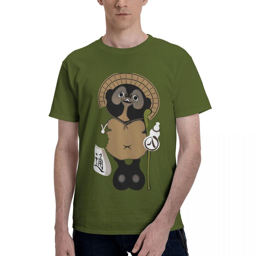 Unique Tanuki Print 100 Cotton Casual Breathable Confortable Top Funny Mens TShirt Men TShirt