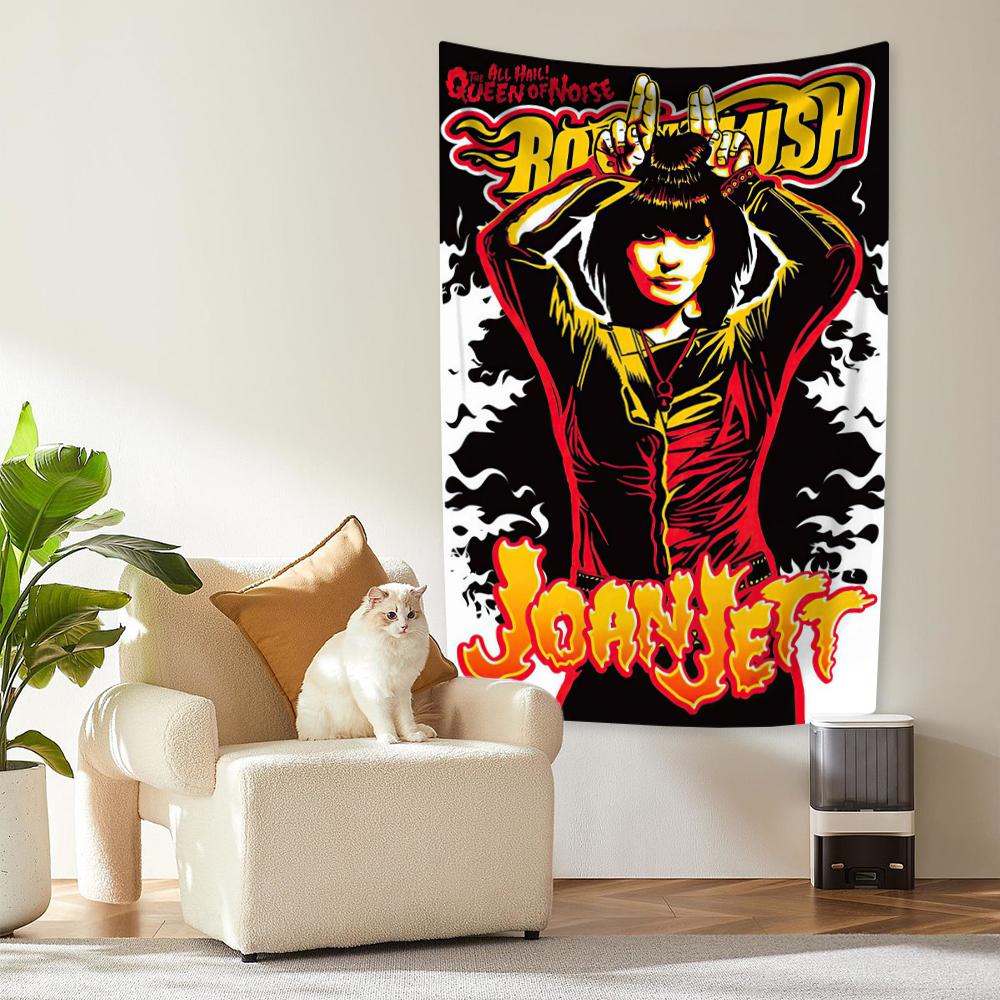 Punk Rock Singer Tapestry Joan Jett Home Decoration Large Fabric Dormitory Background Wall Hanging Carpets Party Backdrop