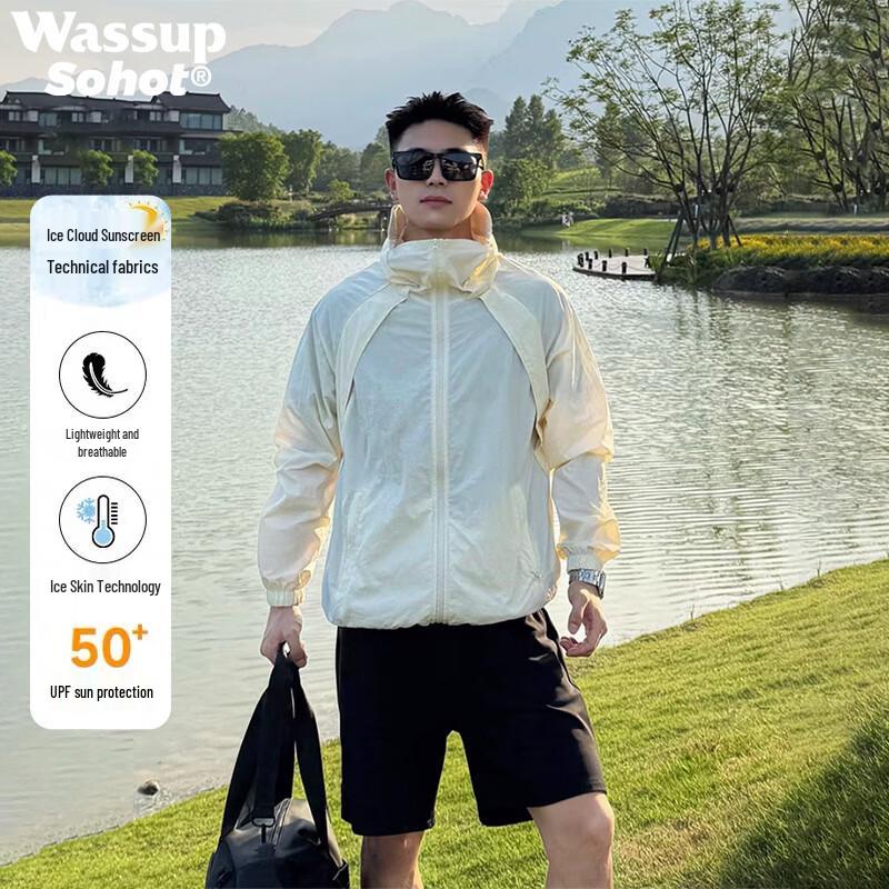 Wassup Sohot Men s UPF50+ Ice Silk Sun Protection Jacket XS
