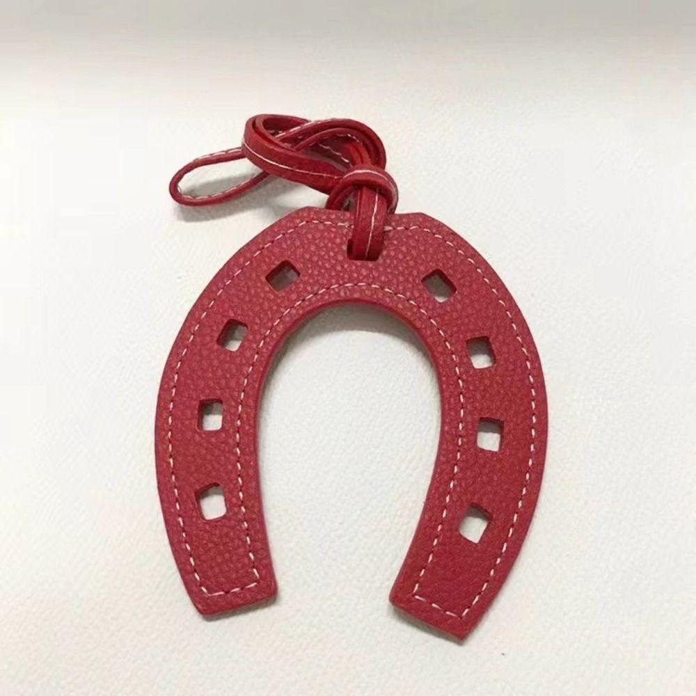 10 Colors Women And Girls PU Leather Horse Hoof Horseshoe Keychain Handbag Holder Charm Bag Purse Accessories for handbags