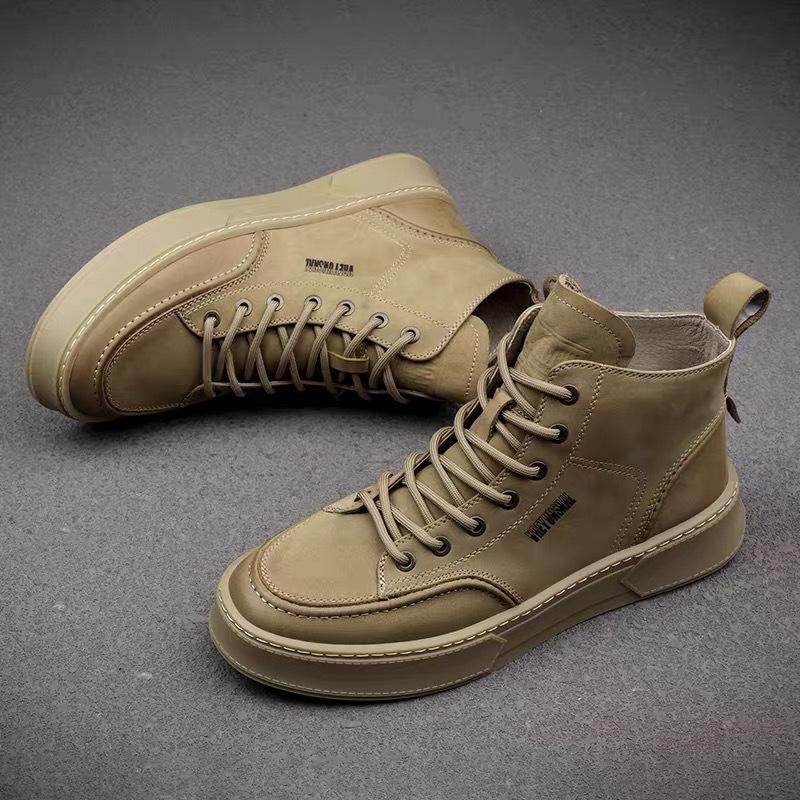 Men Ankle Boots Outdoor Leather Autumn Spring Non -Slip Walk Male Casual Flats Shoes Sneakers Fashion Comfortable