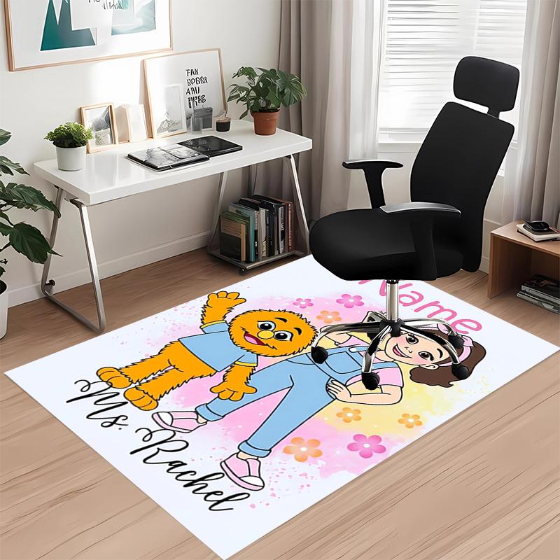 Custom Name Ms. Rachel Printed Carpet, for Office Chair Living Room Bedroom Kitchen Room Decor Gifts.