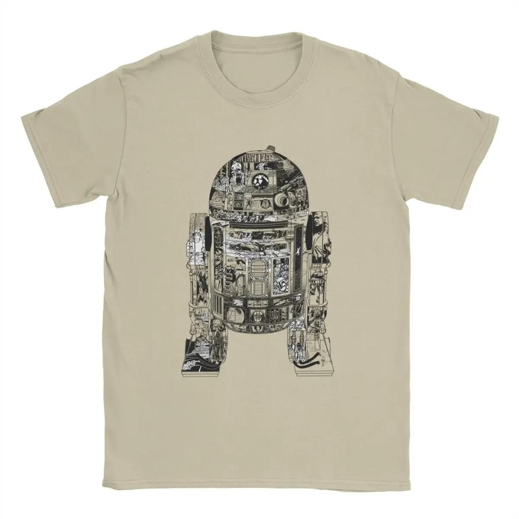 Vintage Epic R2D2 Stars Wars T-Shirt Men Crew Neck Pure Cotton T Shirts Short Sleeve Tees Plus Size Tops