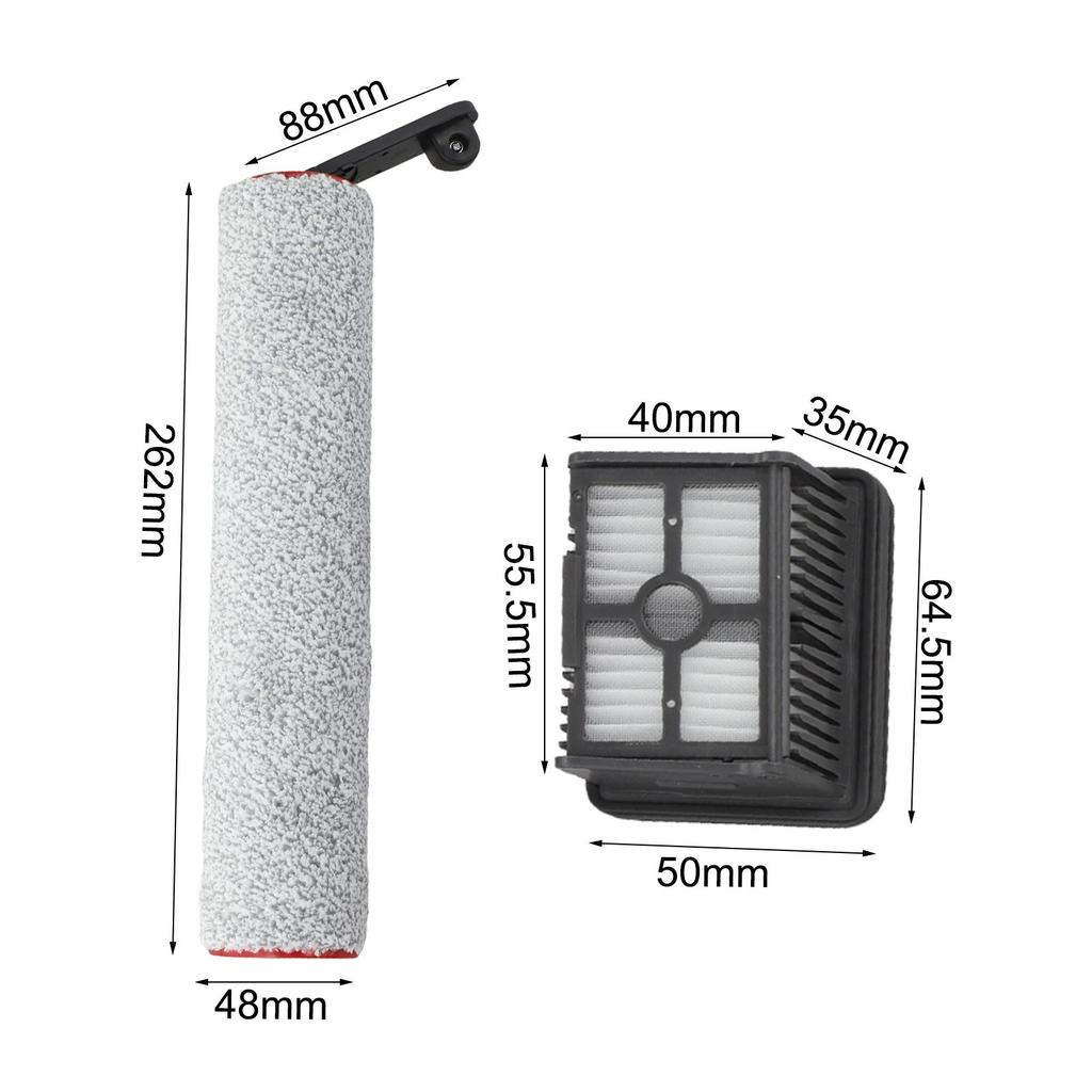2 Pack H12 Pro Vacuum Cleaner Replacement Filter Roller Brush
