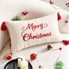 Christmas Pillow Case Plush Gift Bow Decorative Cushion Cover Christmas Home Sofa Holiday Season Decor