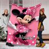 Customizable Minnie Throw Blanket – Personalized Name, All-Season Cozy Snug Blanket, Machine Washable, Personalized Blanket