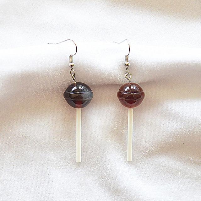 Lollipop Drop Earrings Handmade Creative Cute Sweet Attrative Resin Candy Dangle Jewelry Ornament