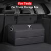 Car Trunk Foldable Storage Box Trip Camping Leather Trunk Organizer Bag For Model S / X / Y Juniper 3 Highland Cybertruck