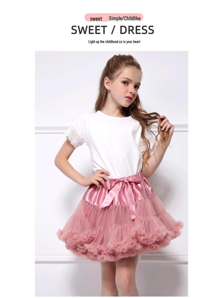 Children's Princess Mesh Tutu Dress - Soft, Puffy, Breathable Skirt for Girls