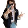 Unisex Reversible Striped Lapel Oversized Jacket for Spring & Autumn