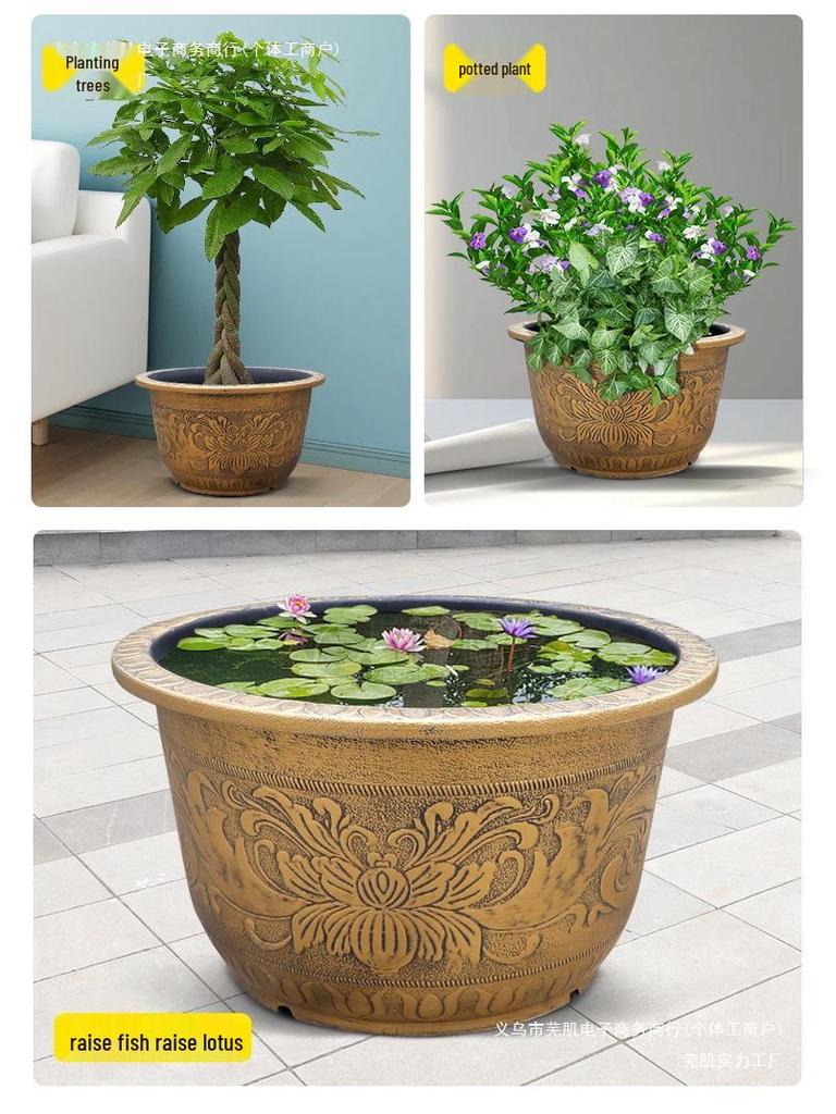 Extra Large Durable Resin Flower Pot for Outdoor Plants and Trees