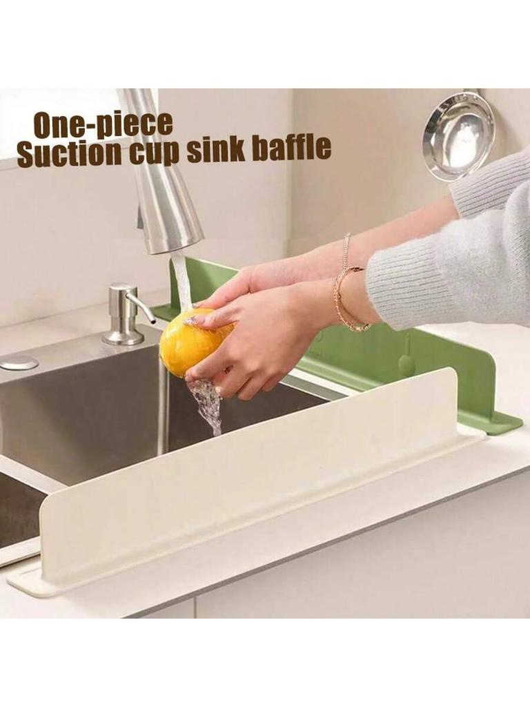1pc extended sink water stop strip, silicone suction cup, water blocking plate, bathroom sink, splash proof device