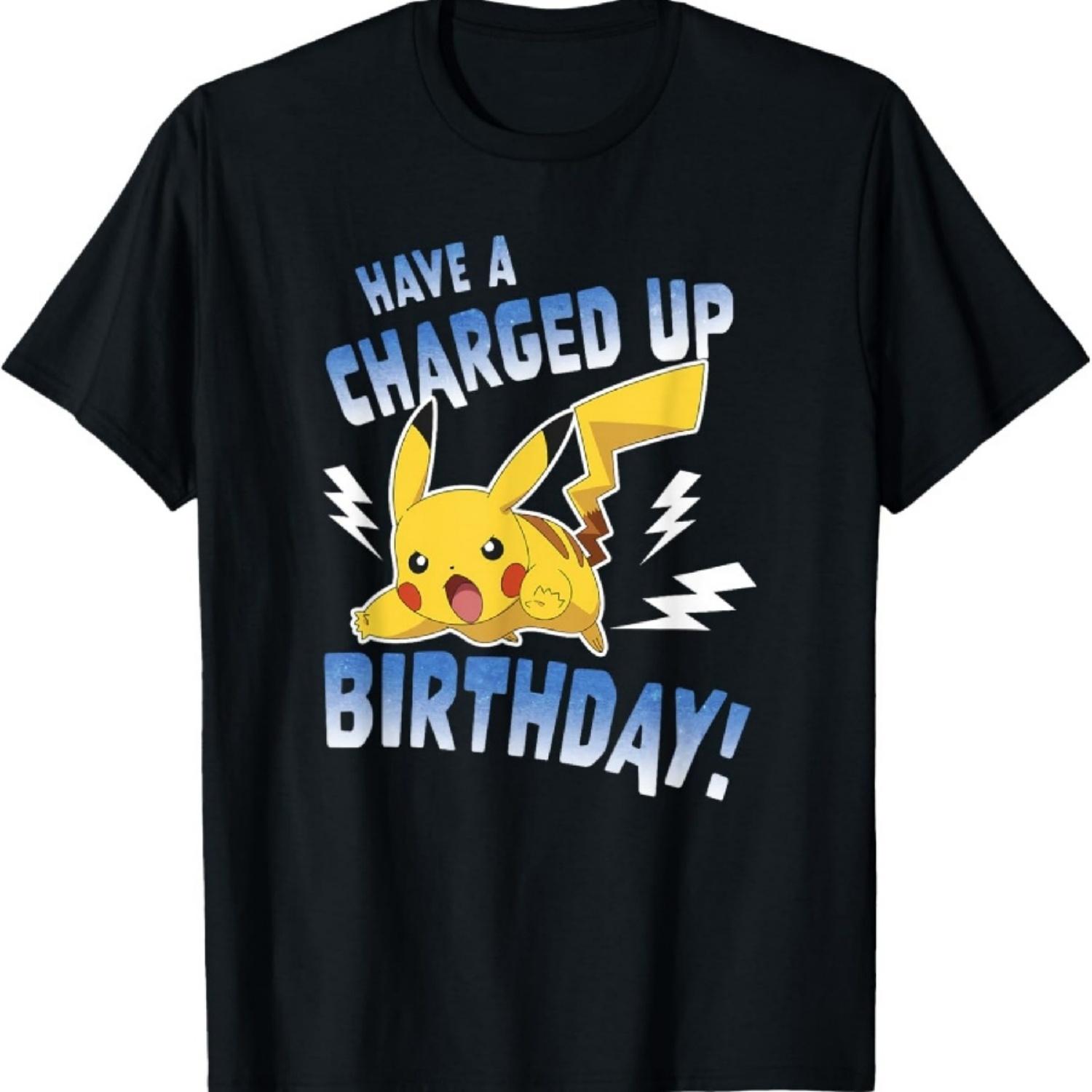 

Pokémon Birthday Pikachu Charged Up T-Shirt XXXXXL чорний