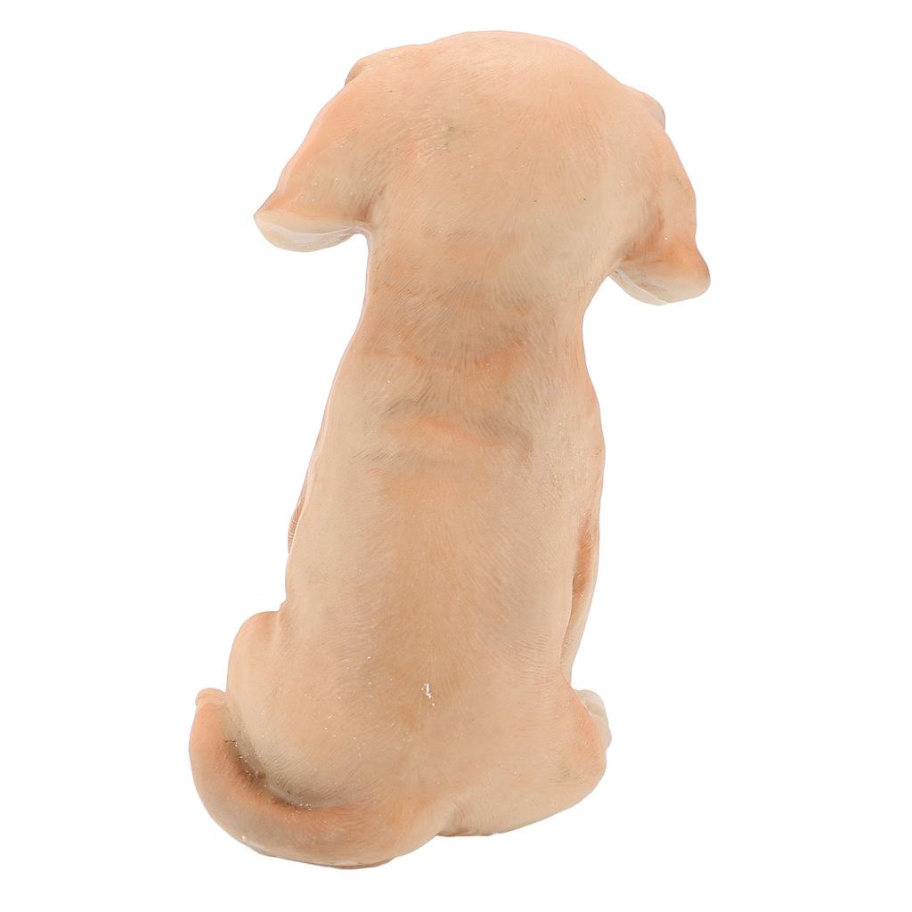 Yellow Labrador Puppy Figurine 7.5x7.5x14cm Cute Resin Sitting Labrador Dog Statue Desktop Ornament